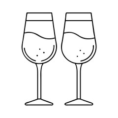champagne glass icon, champagne glass vector illustration-simple illustration of champagne glass, perfect for champagne glass logos and icons