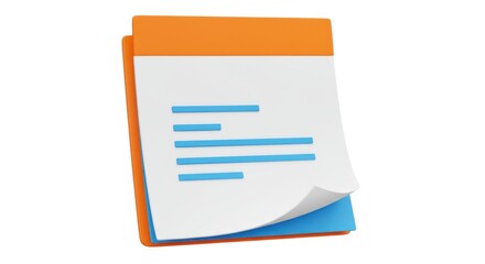 Obraz premium Illustration of a stack of papers with blue lines on a white sheet