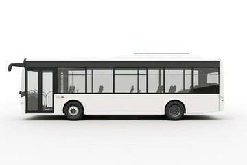 Ultra Hd Visual of Passenger Shuttle Bus on White Background