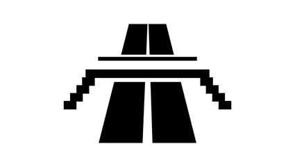 highway road symbol, black isolated silhouette