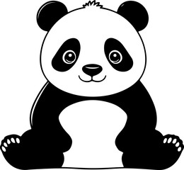 A cute panda silhouette art