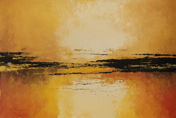 Yellow-orange black grunge texture. Tinted rough wall surface. Vintage background with space for design