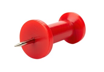 Close up view of a single red pushpin