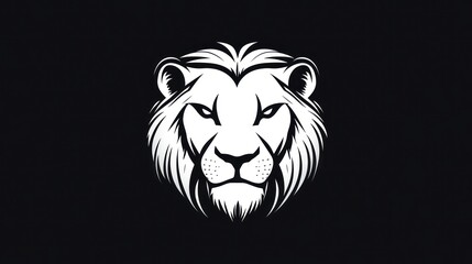 Majestic lion head graphic design, powerful, black and white, for branding