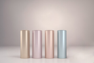 Box tube set, packaging template design for a cosmetic product