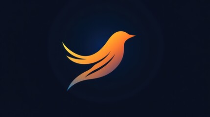 Obraz premium Abstract flying bird logo design, minimalist style