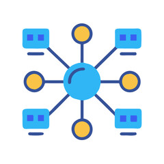 Fototapeta premium Innovative Distributed Network Design Icon