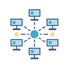  Stylish Distributed Network Icon