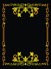 Gold Outline Border with Ornamental Pattern