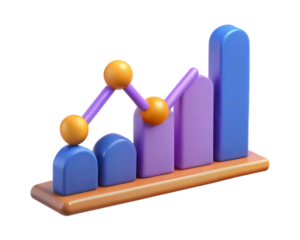 Business growth chart showing upward trend in finance and market data