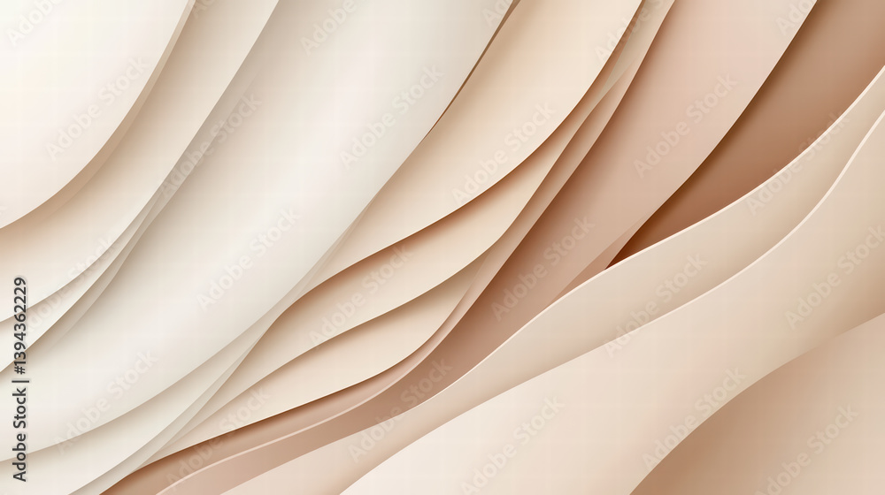 Poster elegance in layers: a mesmerizing visual symphony of layered, undulating forms and soft earth tones.