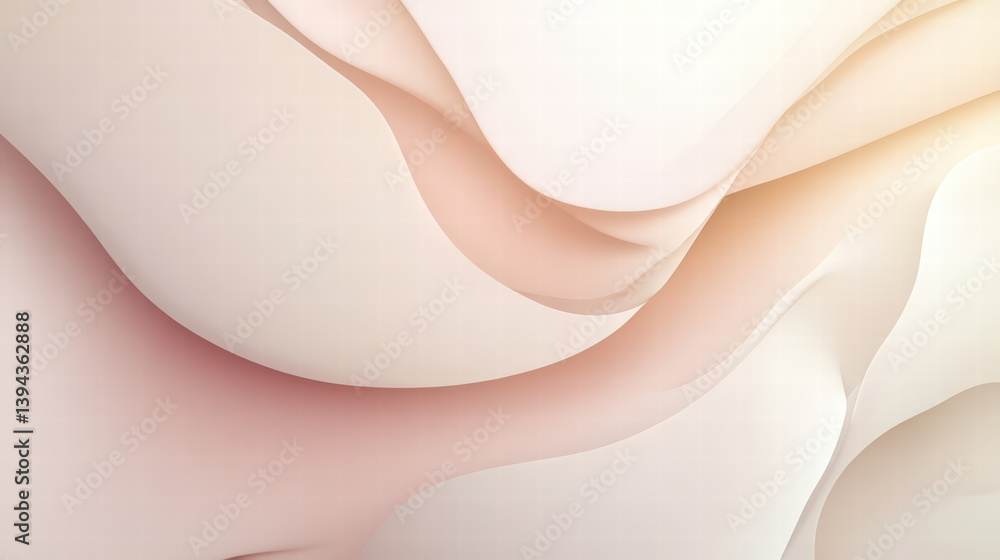 Aufkleber ethereal flow: a smooth, light-colored, abstract design is composed of graceful, undulating curves, 