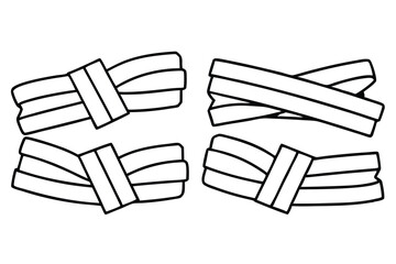 Belted wrap line art stylish wraparound outfit design illustration