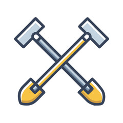 Crossed Shovels Construction Tools Icon Design