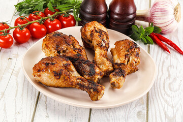 Hot and tasty chicken drumstick barbecue