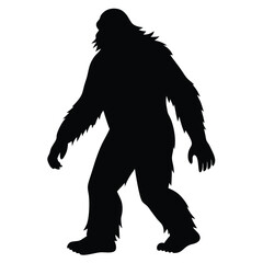 Yeti Silhouette Vector | Mythical Snow Creature Design

