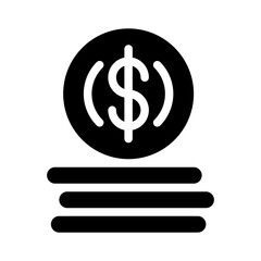 coin stack glyph icon