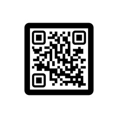 Black Filled QR Code Icon in Square Grid Pattern