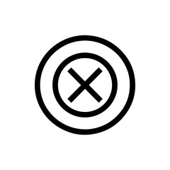 Filled X Mark in a Circle Icon in Black Silhouette