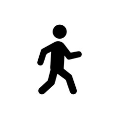 Solid Black Icon of a Person Walking for Activity Icon