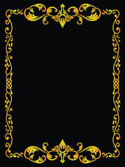 Golden Botanical Frame with Flourish Ornaments