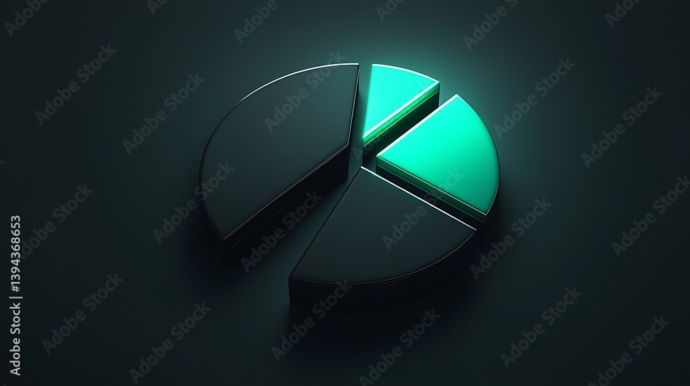 Poster a visually appealing pie chart displaying segmented statistical data
