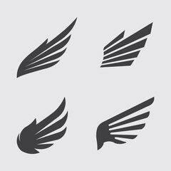 Wings logo and animal wings icon sign stock logo design graphic illustration