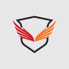 Wings logo and animal wings icon sign stock logo design graphic illustration