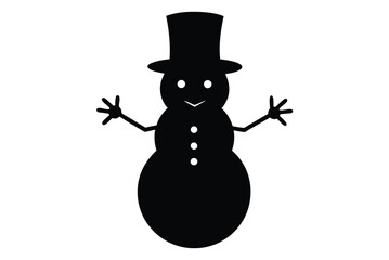 vector illustration of cartoon snowman