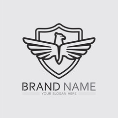 Wings logo and animal wings icon sign stock logo design graphic illustration