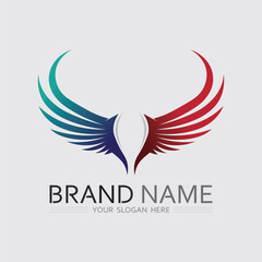 Wings logo and animal wings icon sign stock logo design graphic illustration