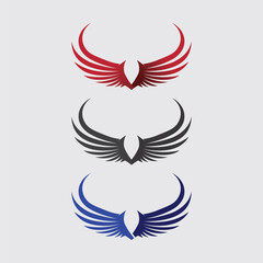 Wings logo and animal wings icon sign stock logo design graphic illustration
