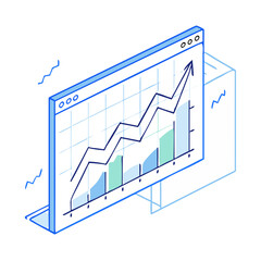 Line chart with upward trend for growth analysis, business presentations, financial reports, stock market blogs, and data visualization interfaces