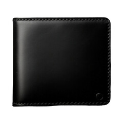 Elegant Black Leather Wallet with Minimalist Design and Stitching