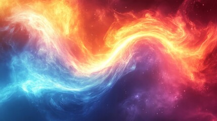 Obraz premium Fiery And Icy Cosmic Swirl Abstract Background