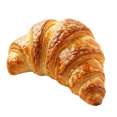 Freshly Baked Golden Croissant with Flaky Layered Texture