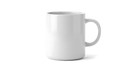 A pristine white mug, ready for your design, a blank canvas for creativity, perfect for personalized gifts or branding, sitting on a clean white background.