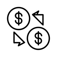 Currency Exchange Arrows Dollar Symbol Icon Design