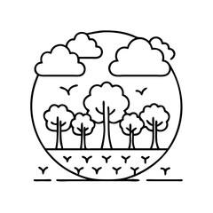 apple orchard icon, apple orchard vector illustration-simple illustration of apple orchard, perfect for apple orchard logos and icons