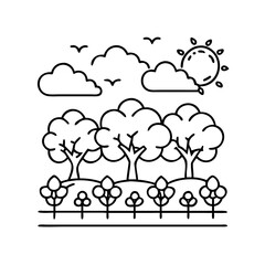 apple orchard icon, apple orchard vector illustration-simple illustration of apple orchard, perfect for apple orchard logos and icons
