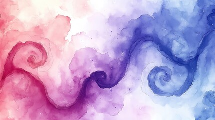 Abstract swirling paint, red blue background, design texture