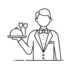 butler icon, butler vector illustration-simple illustration of butler, perfect for butler logos and icons