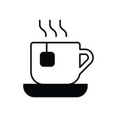 Hot tea vector icon stock illustration