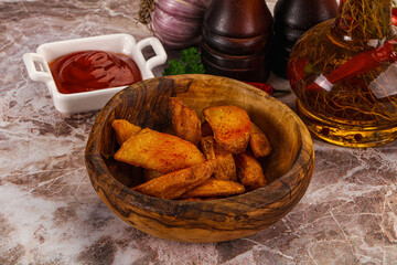 Fried rustic golden Idaho potato