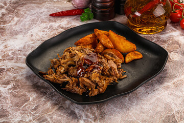 Baked shredded pork with potato