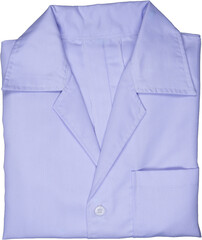 White folded laboratory coat isolated transparent