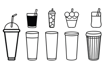 Soda Line Art Minimalist Concept for Artistic Illustration and Prints  