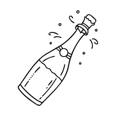 champagne bottle icon, champagne bottle vector illustration-simple illustration of champagne bottle, perfect for champagne bottle logos and icons