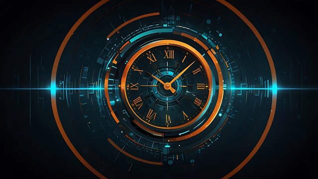 clock on black background