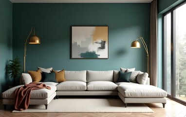 Modern Living Room Interior with Stylish Decor and Furniture